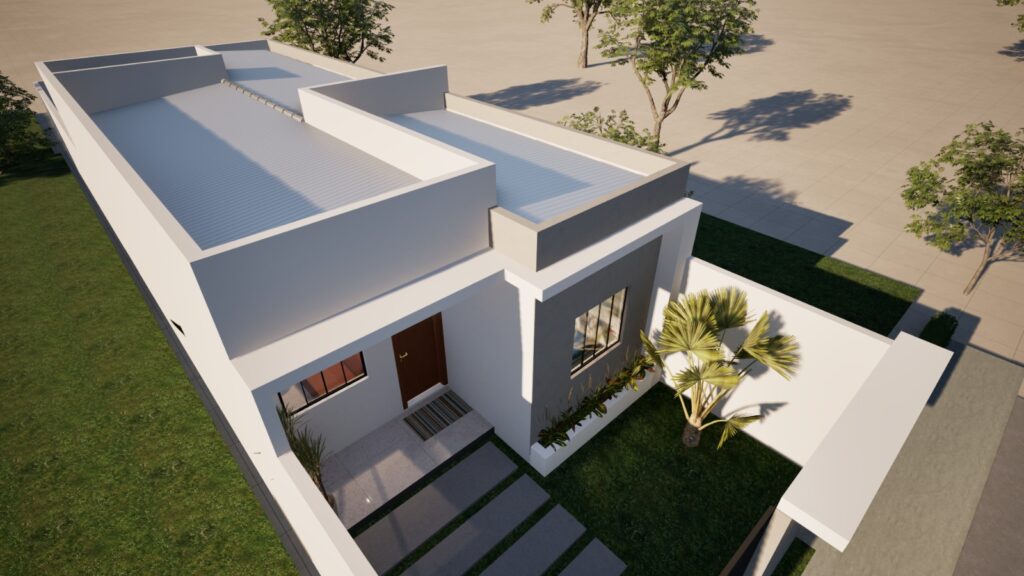 Vista Fachada Casa e Telhado